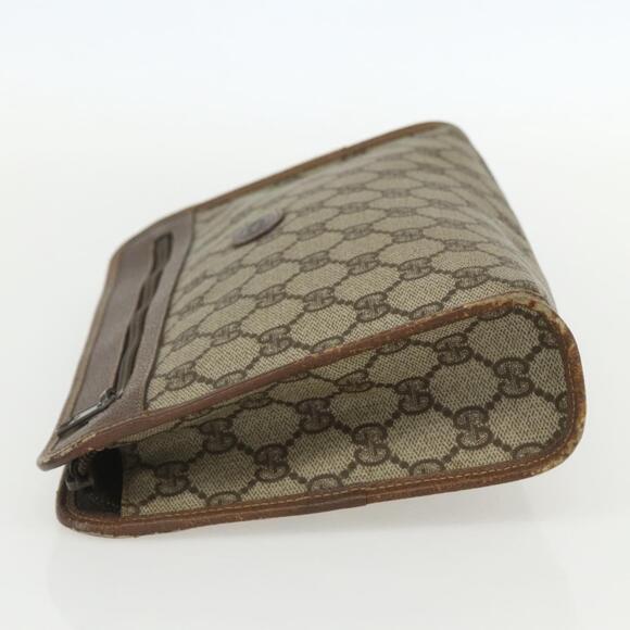 GUCCI GG Supreme Clutch Bag PVC Beige 014 115 6063 Auth 151482